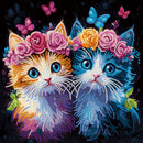 Diamond Dotz 30x30cm Diamond Painting Stretched Kit Floral Crown Kitties