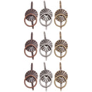 Tim Holtz Idea-Ology Metal Ring W/Brad Fastener Antique Nickel, Brass & Copper 9 Pieces