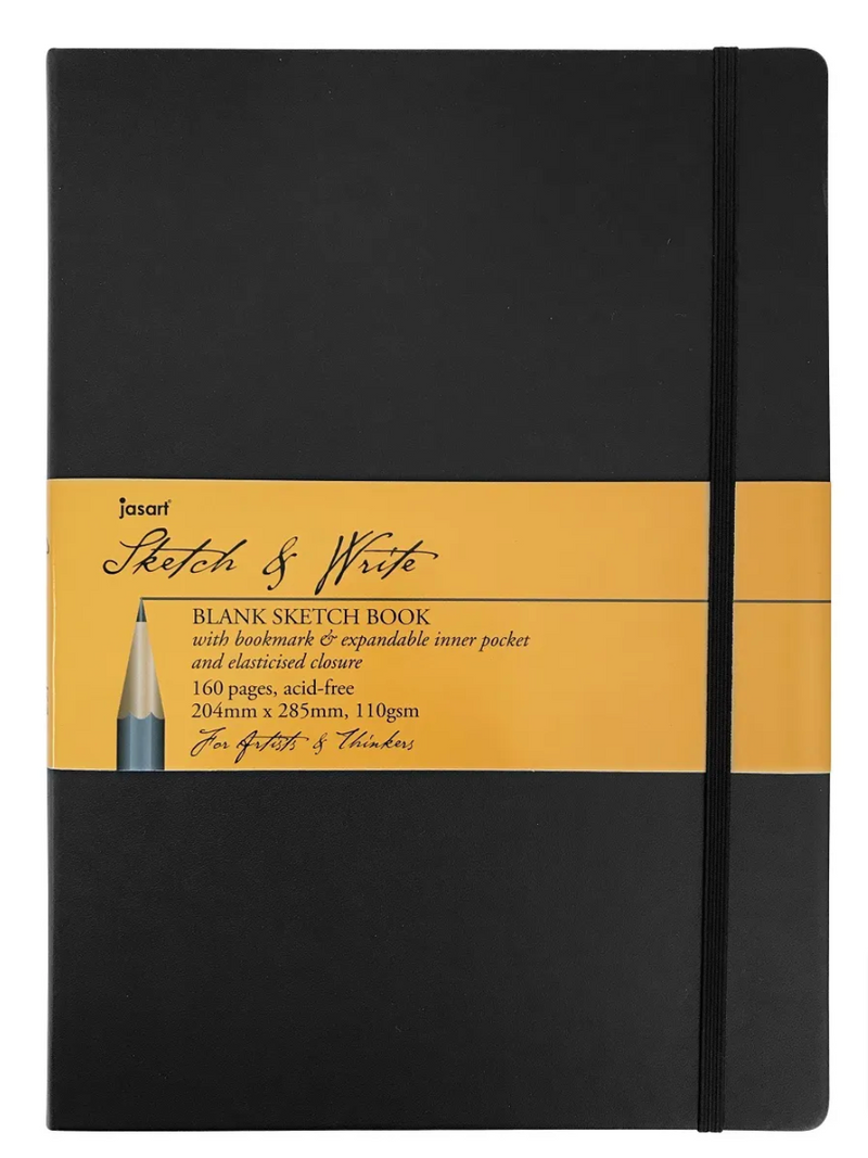 Jasart Sketch & Write Acid Free Blank Notebook 110gsm 160 Pages