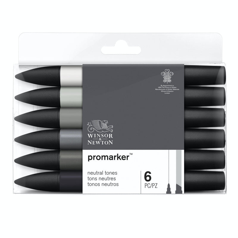 Winsor & Newton Promarker Set Of 6 Neutral Tones