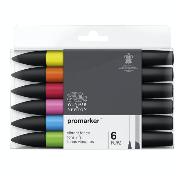 Winsor & Newton Promarker Set Of 6 Vibrant Tones