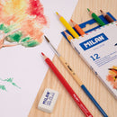 Milan Triangular Water Soluble Coloured Pencils Pack Of 12