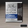 Winsor & Newton Cotman Watercolour Half Pan Paint#colour_IVORY BLACK