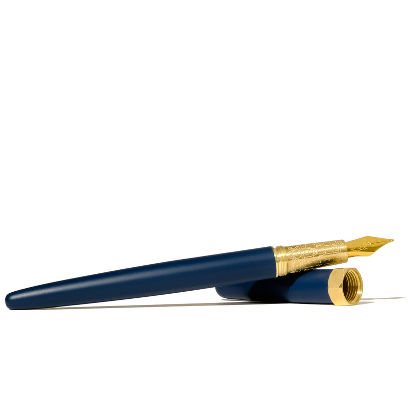 Ferris Wheel Press Brush Crystal Blue Legacy Gold Medium Fountain Pen Nib