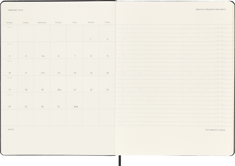 Moleskine 12 Month Professional Weekly Vertical HC Black Diaries