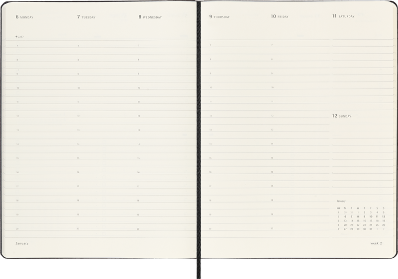 Moleskine 12 Month Professional Weekly Vertical HC Black Diaries