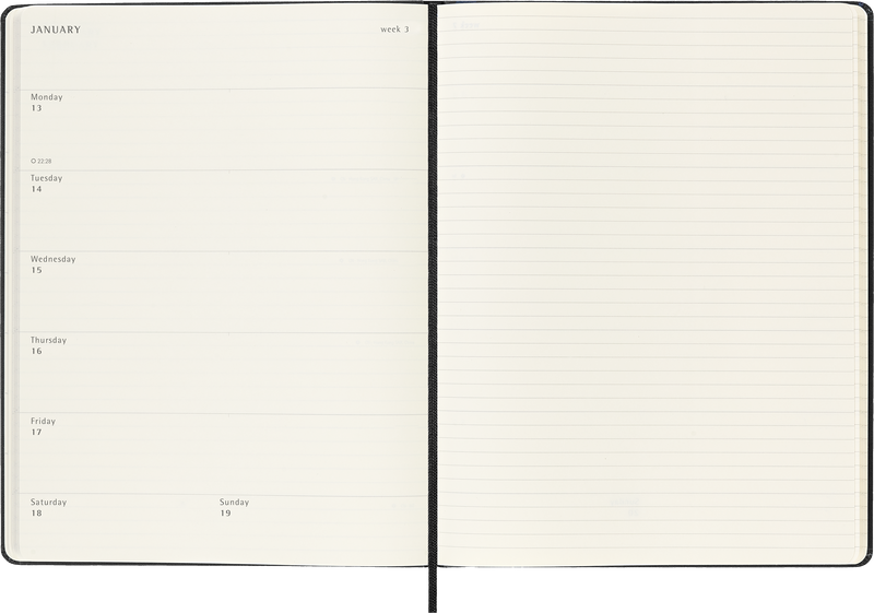 Moleskine 12 Month Weekly + Notes HC XL Diaries