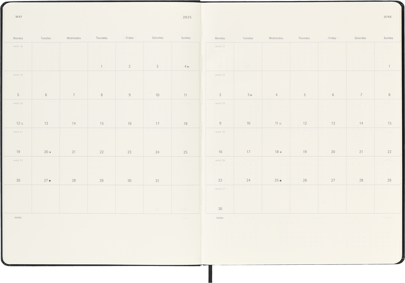 Moleskine 12 Month Weekly + Notes HC XL Diaries
