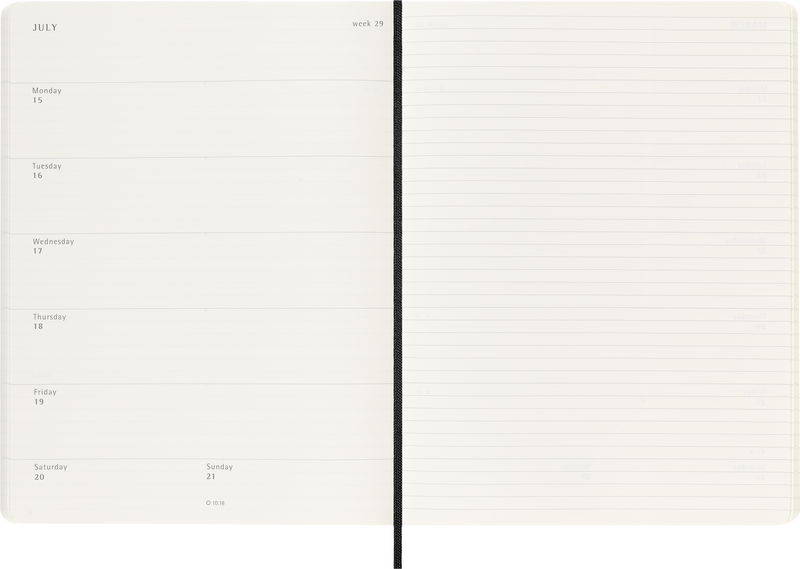 Moleskine 12 Month Weekly + Notes SC XL Diaries