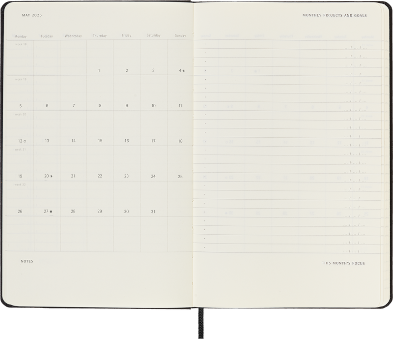 Moleskine 12 Month Professional Weekly Vertical HC Black Diaries