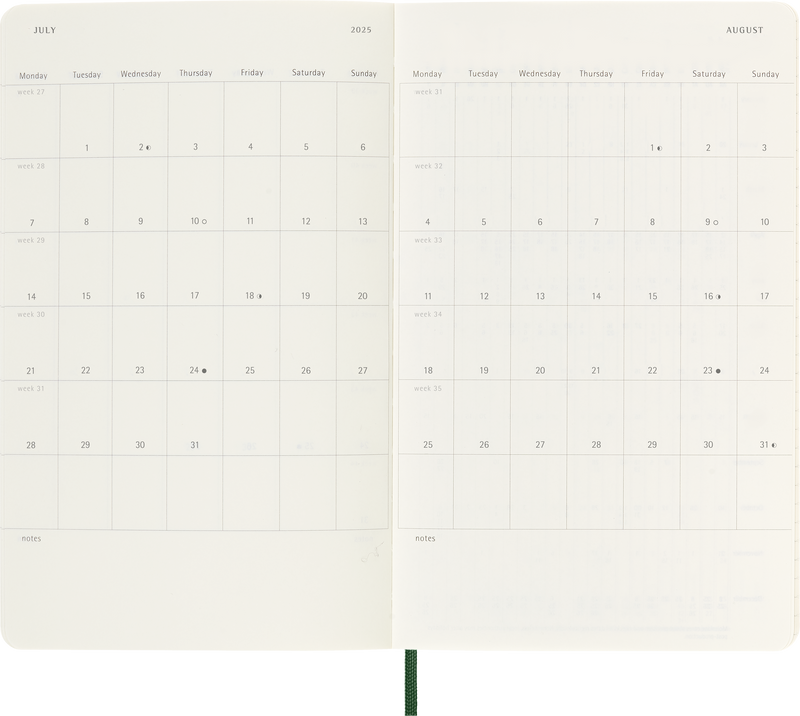Moleskine 12 Month Weekly + Notes SC Large Diaries