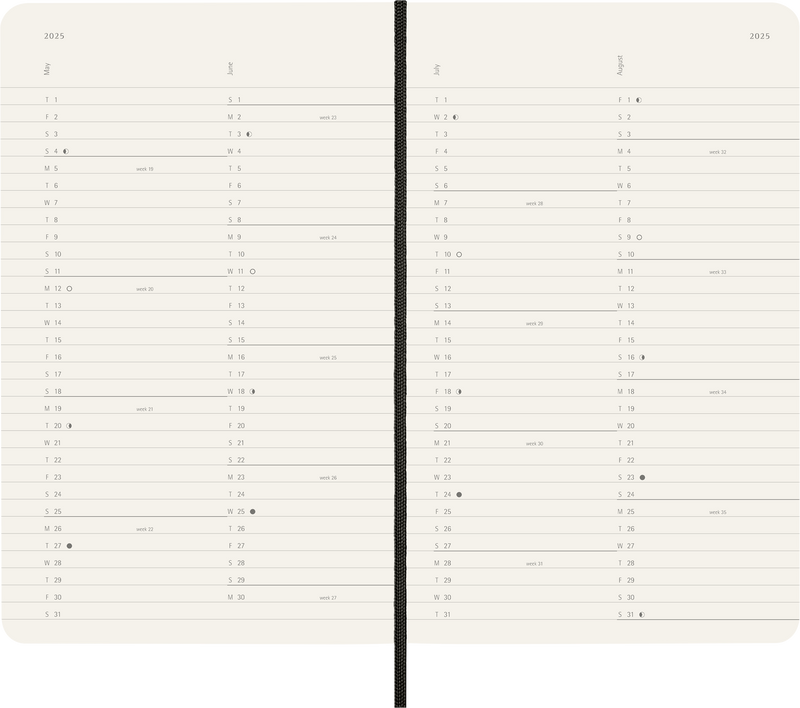 Moleskine 12 Month Monthly SC Black Diaries