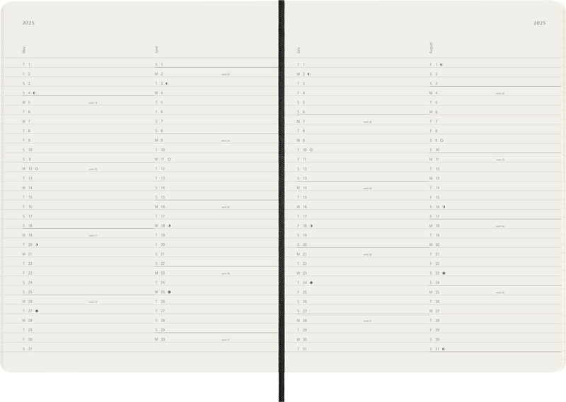 Moleskine 12 Month Monthly SC Black Diaries