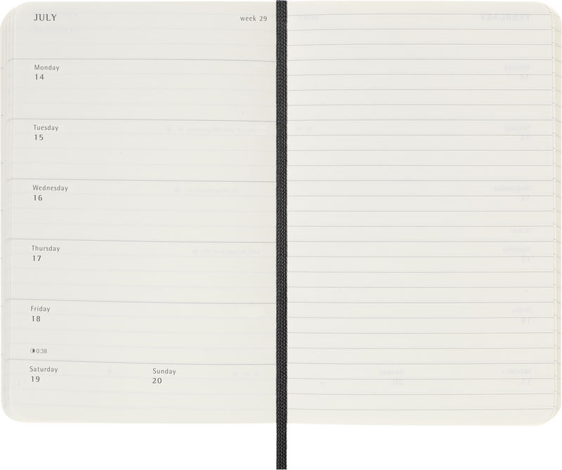 Moleskine 12 Month Weekly + Notes SC Pocket Diaries