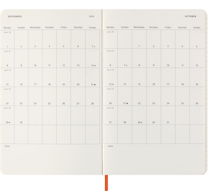 Moleskine 12 Month Weekly + Notes HC Large Precious + Ethical Boa Diaries