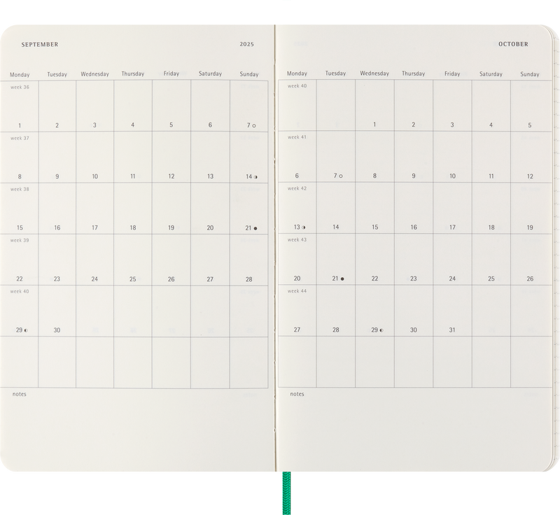 Moleskine 12 Month Weekly + Notes HC Large Precious + Ethical Boa Diaries