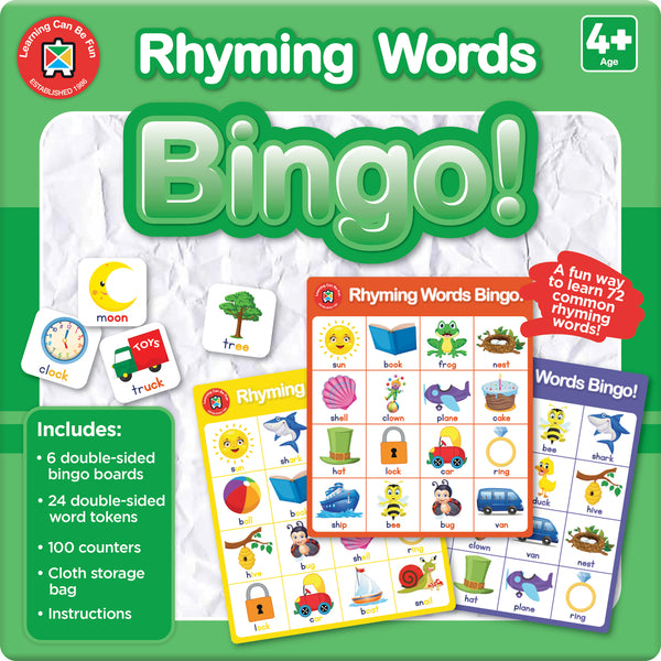 Learning Can Be Fun Rhyming Words Bingo