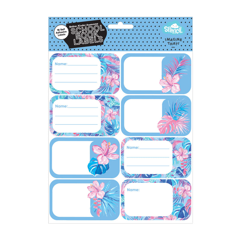 Spencil Tropicana Name & Subject Labels Pack of 16