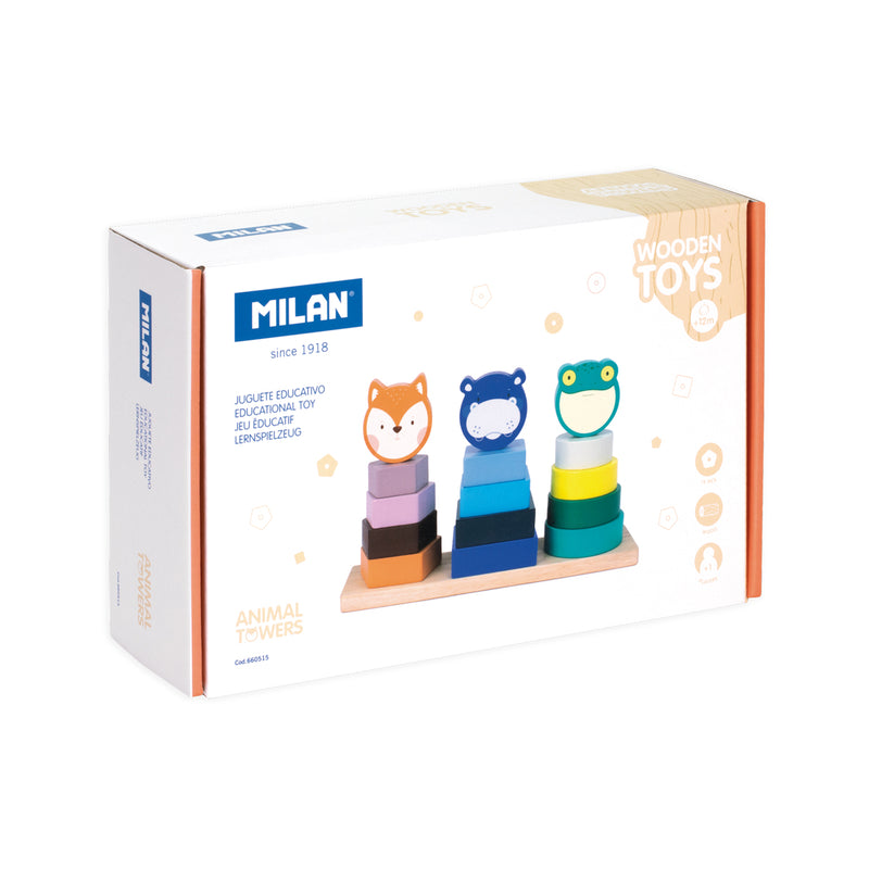 Milan Wooden Educational Toy Animal Towers