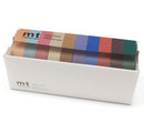 MT 15mm x 7m Muted Colours Washi Tape Set of 10