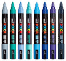 Uni Posca PC-5M 1.8-2.5mm Medium Bullet Cool Colour Markers Set of 8