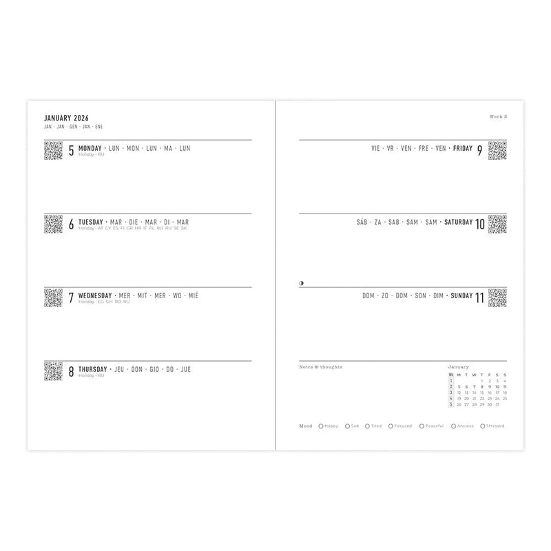Letts of London Diaries Conscious Week to View Sage 2026
