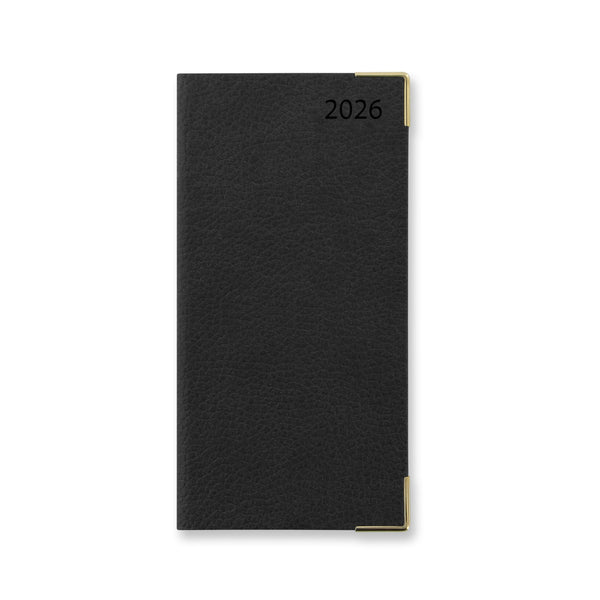 Letts of London Diaries Connoisseur Slim Week to View English 2026#Colour_BLACK