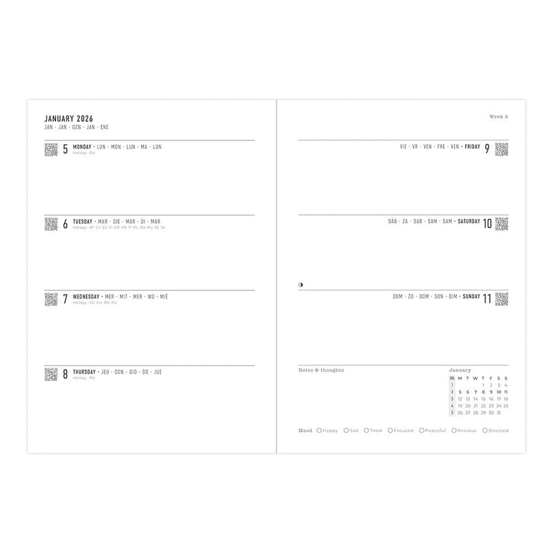 Letts of London Diaries Conscious Evergreen A5 Week to View 2026