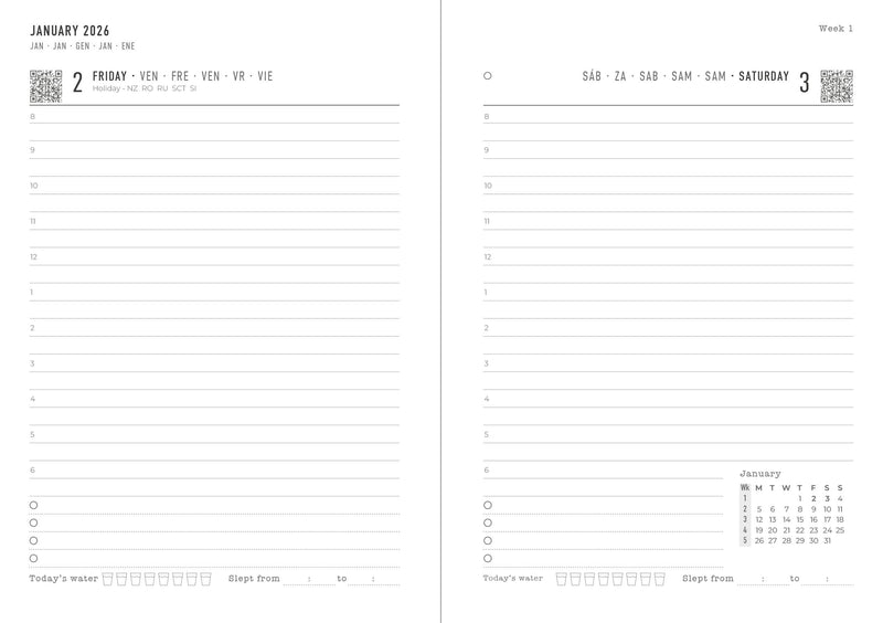 Letts of London Diaries Gradient Day to Page Appts Rose 2026