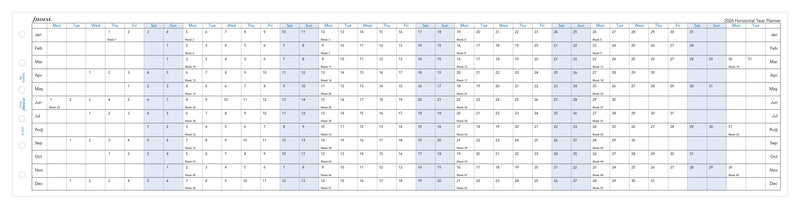 Filofax Refill Year Planner Horizontal Pocket 2026