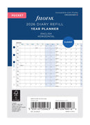 Filofax Refill Year Planner Horizontal Pocket 2026