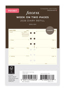 Filofax Refill Classic Week to View Pocket Cotton Cream 2026