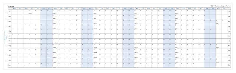 Filofax Refill Year Planner Horizontal Personal 2026