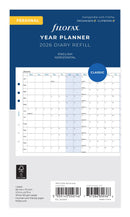 Filofax Refill Year Planner Horizontal Personal 2026