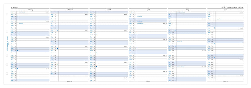 Filofax Refill Year Planner Vertical Personal 2026