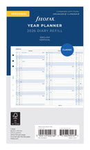 Filofax Refill Year Planner Vertical Personal 2026