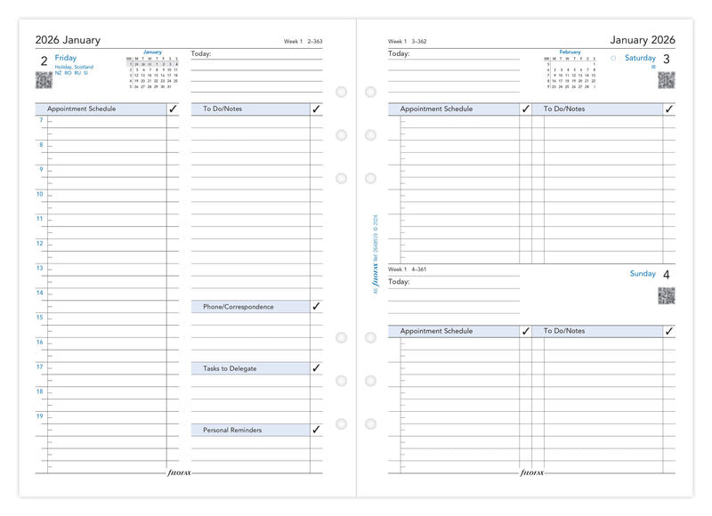 Filofax Refill Business Day Per Page A5 2026