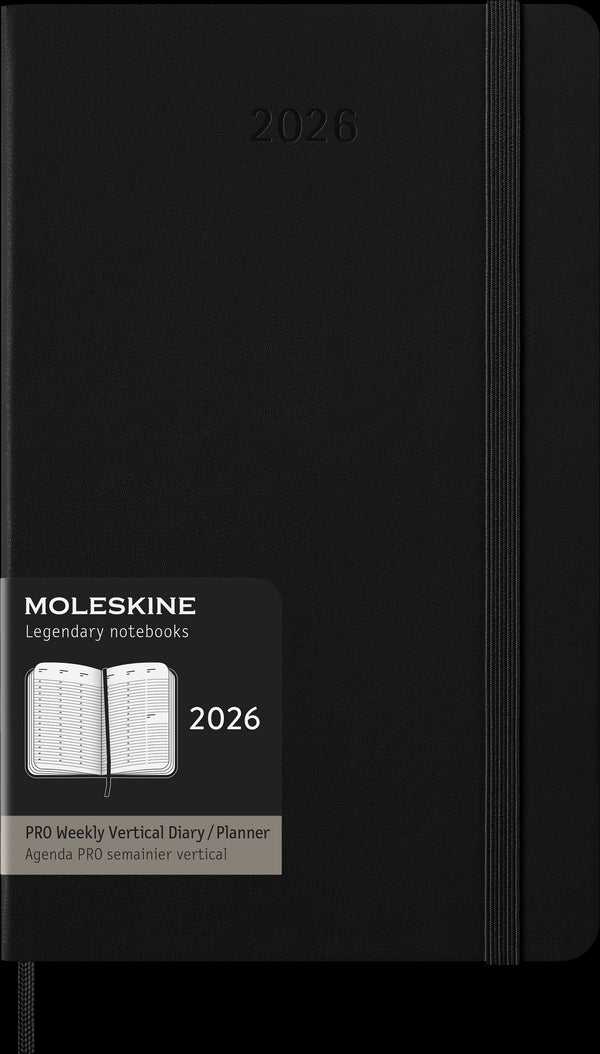 Moleskine Diaries 12 Month Pro Weekly Vertical HC Black 2026#Size_LARGE
