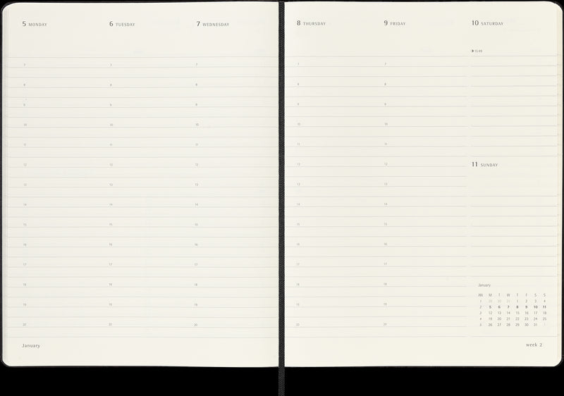 Moleskine Diaries 12 Month Pro Weekly Vertical HC Black 2026