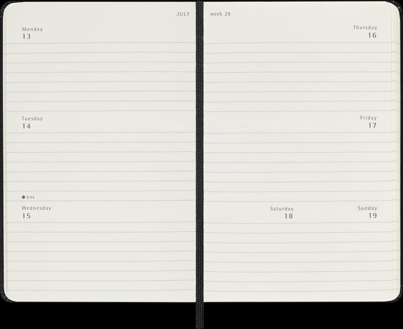 Moleskine Diaries 12 Month Weekly Horizontal HC Black 2026
