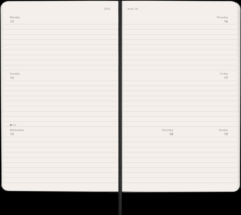 Moleskine Diaries 12 Month Weekly Horizontal HC Black 2026