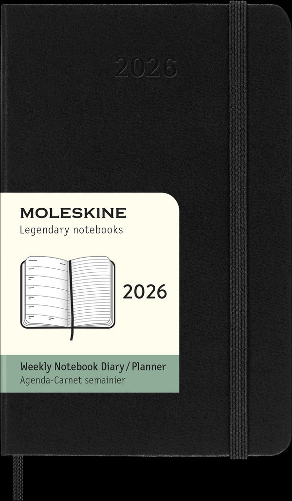 Moleskine Diaries 12 Month Weekly + Notes HC Pocket 2026#Colour_BLACK