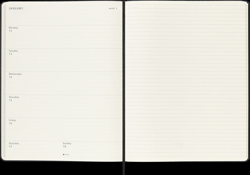 Moleskine Diaries 12 Month Weekly + Notes HC XL 2026