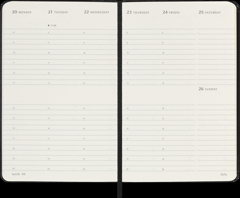 Moleskine Diaries 12 Month Weekly Vertical HC Black 2026
