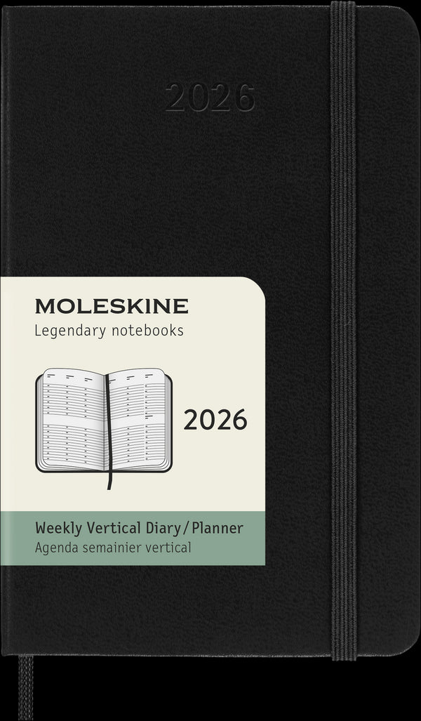 Moleskine Diaries 12 Month Weekly Vertical HC Black 2026#Size_POCKET