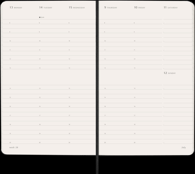 Moleskine Diaries 12 Month Weekly Vertical HC Black 2026