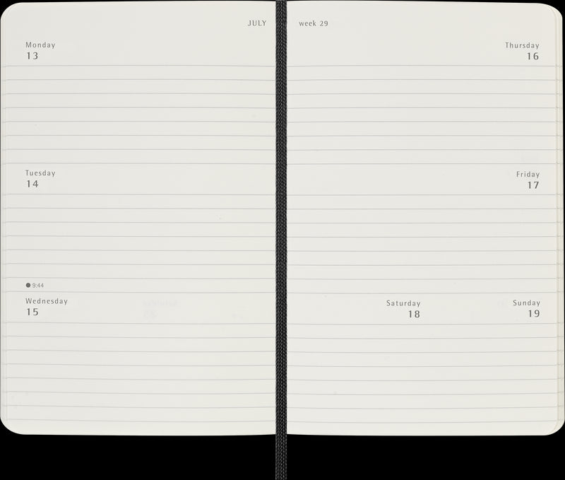 Moleskine Diaries 12 Month Weekly Horizontal SC Black 2026