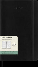 Moleskine Diaries 12 Month Weekly Horizontal SC Black 2026