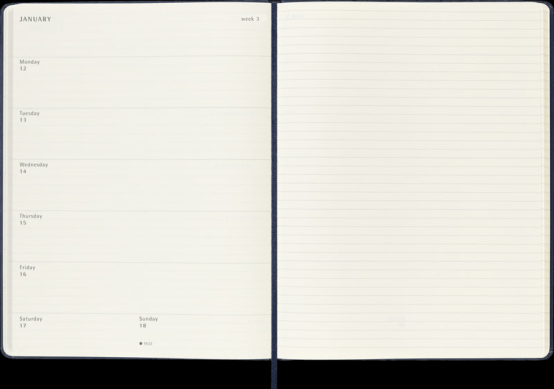 Moleskine Diaries 12 Month Weekly + Notes HC XL 2026