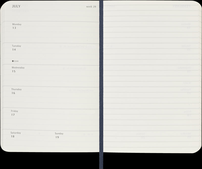 Moleskine Diaries 12 Month Weekly + Notes SC Pocket 2026